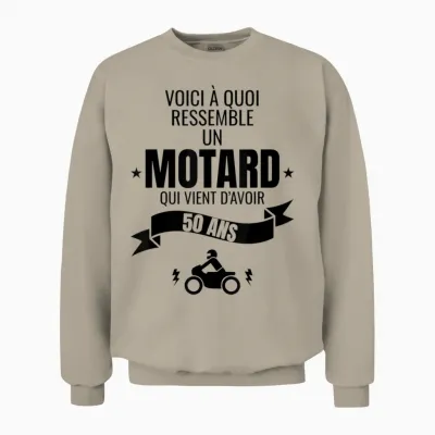 Gift Idea for a Biker Humour Man Original 50 Years Unisex Sweatshirt - Sand