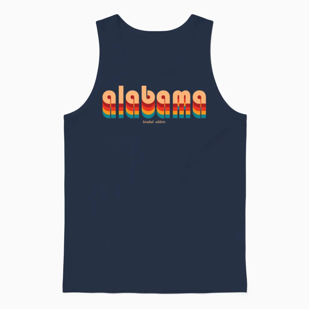 Alabama Retro Unisex Tank Top in Navy
