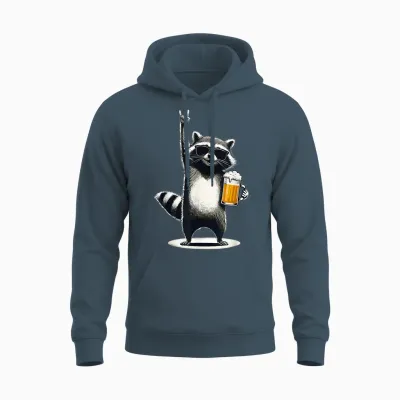 Raccoon Rock on Beer Bar Kneipentour Und Trinkt Lustiges Bier Unisex Hoodie - Dark Heather
