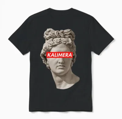 Männer Apollo Griechische Statue Kalimera Griechenland Urlaub Lustige Frauen Unisex T-Shirt - Black
