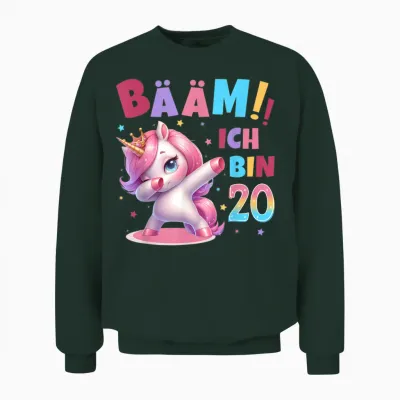 20th Birthday Woman 20 Years Unicorn Party Outfit Unicorn T-Shirt, Black Unisex Sweatshirt - Forest