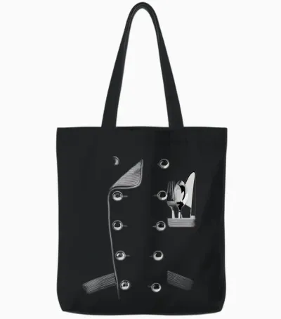 Lustige Kochjacke Uniform Kochen Koch Chef Kulinarische Küche Tote Bags - Black