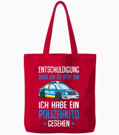 Polizeiauto Geschenke - Polizei-Themed Kinder T-Shirt - Schwarz - S - Kurzarm - Klassisch - Jungen Und Kinder Tote Bags - Red