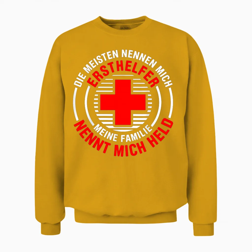 Erste Hilfe Für Ersthelfer Rettungssanitäter Sanitäter Unisex Sweatshirt in Gold