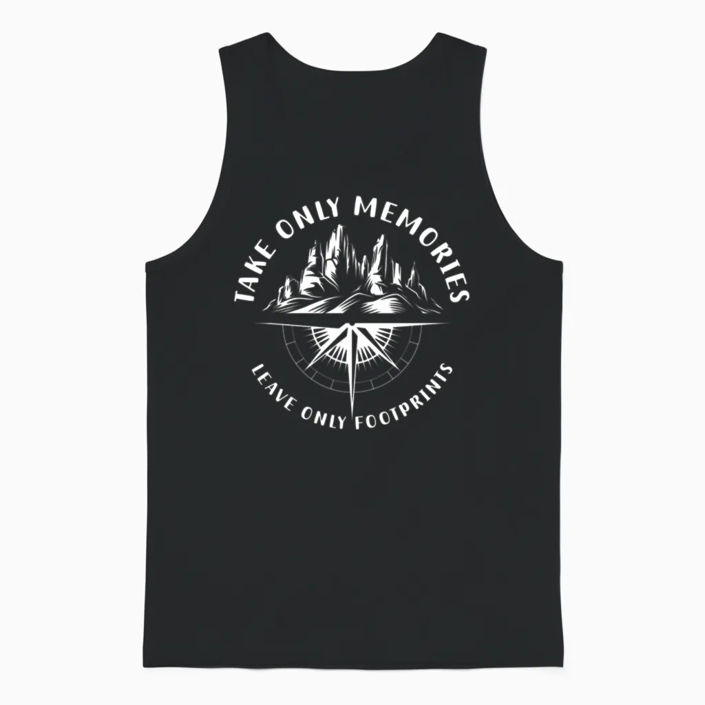 Forest Hiking Camping Lumberjack Unisex Tank Top in Black