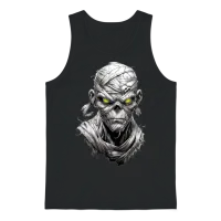 Mummy with Glowing Eyes Unisex Tank Top - Black – 1