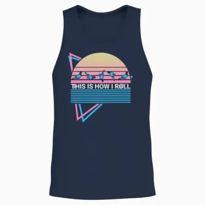 Pigeon Retro Unisex Tank Top - Navy