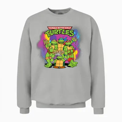 Mademark X Teenage Mutant Ninja Turtles - Original Teenage Mutant Ninja Turtles Colorful Painted Unisex Sweatshirt - Ash