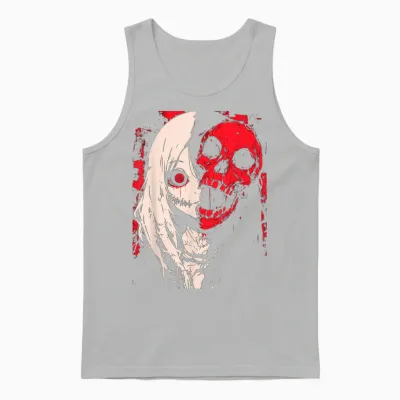 Horror Anime Manga | Japan Japanese Creepy Kawaii Goth T-Shirt, Black Unisex Tank Top - Ash