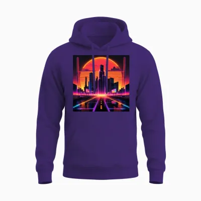 Retro City Sh Unisex Hoodie - Purple