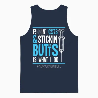 Certified Medical Assistant Fixing Cuts Cma Humor Unisex Tank Top - Navy