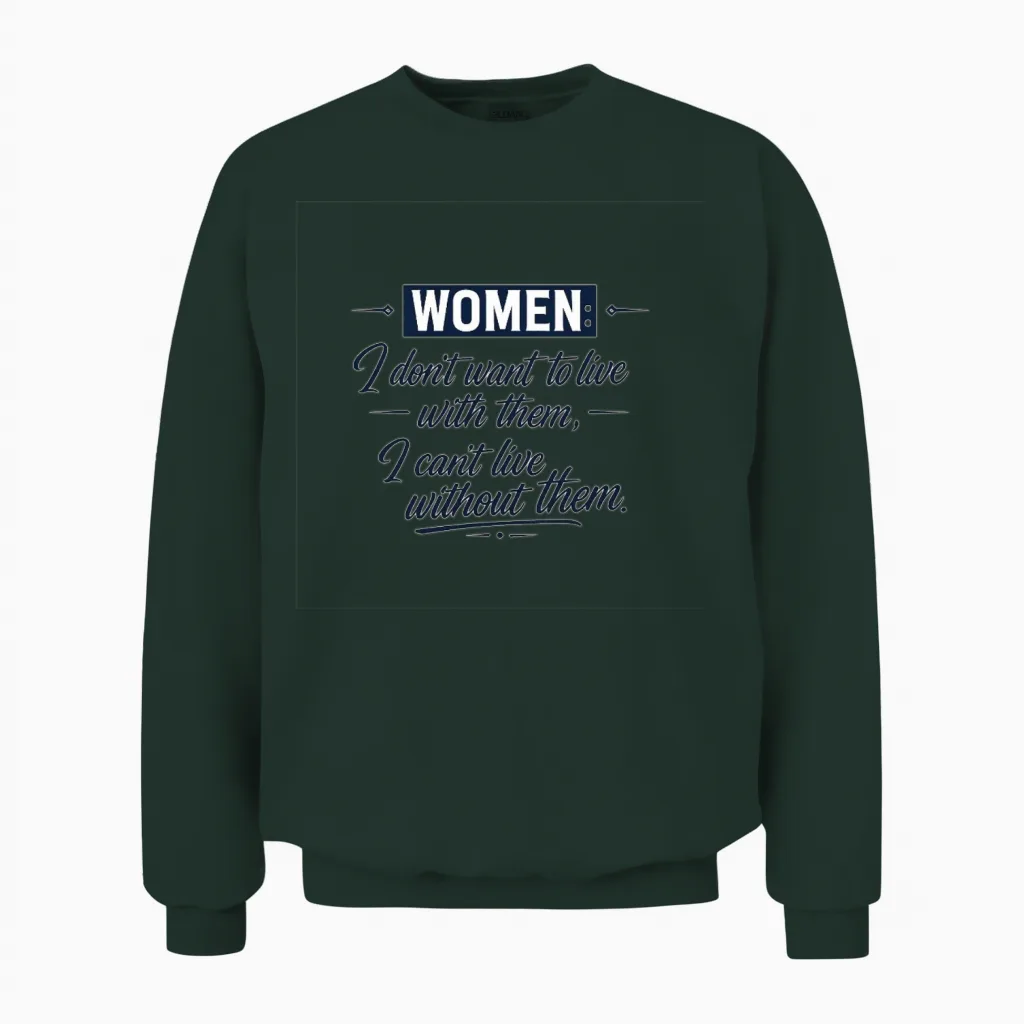 Women Quote Funny Typographic Shirt Design\n Unisex Sweatshirt in Forest
