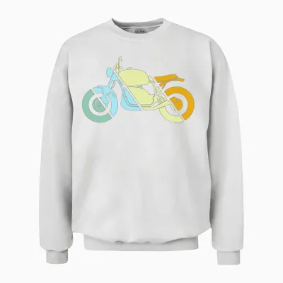 Motorcycle Retro Unisex Sweatshirt - White
