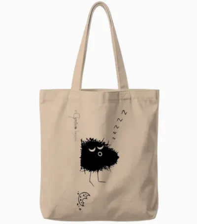 Woolly Beastie Fully Fed - Bestiolus Lanosus Tote Bags - Natural