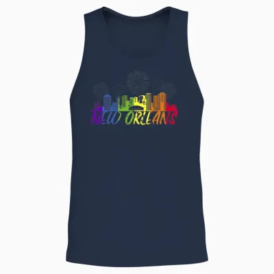 New Orleans Pride Skyline Pride Parade New Orleans Unisex Tank Top - Navy
