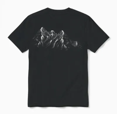 Mountain Sketch Unisex T-Shirt - Black