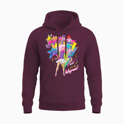 Jem and the Holograms Full Band Rocking Out 80's Rock Retro Unisex Hoodie - Maroon