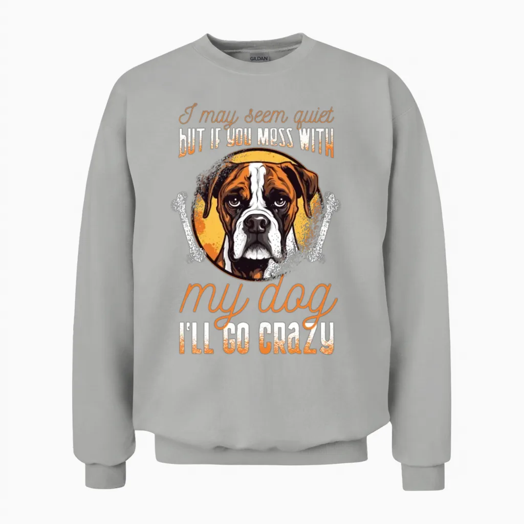 Boxer-Dog-Breeds Funny Sayings Dog Accessories Unisex Sweatshirt in Ash