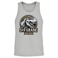 5th Grade Dino Crew T-Rex Back to School Unisex Tank Top - Ash – 2