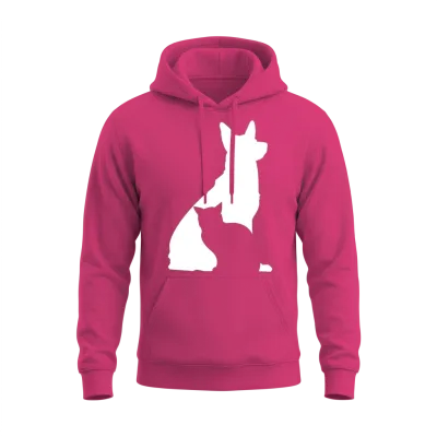 Dog and Cat Silhouette Dog Lover Cat Lover Dog Own Unisex Hoodie - Heliconia