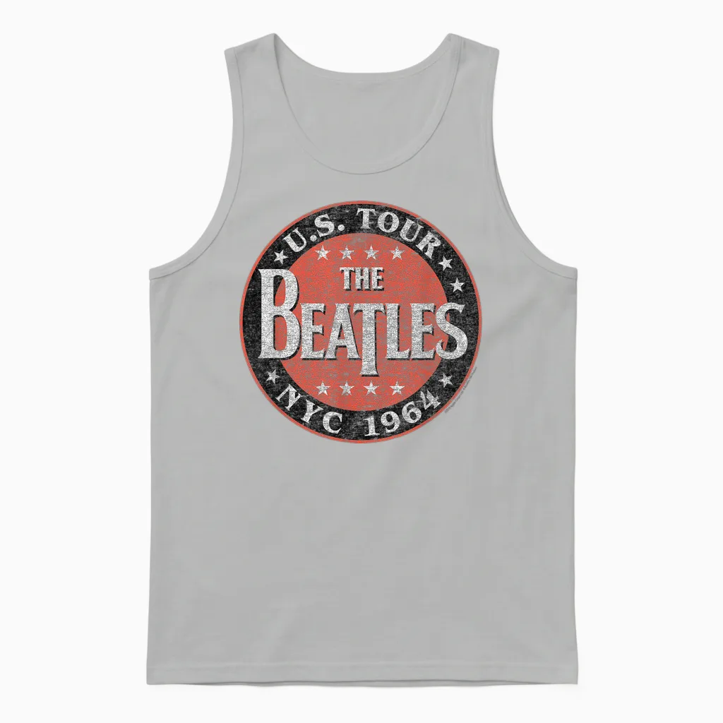 The Beatles Us Tour Nyc 1964 Short Sleeve Unisex Tank Top in Ash