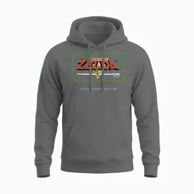 Nintendo Legend of Zelda Classic Nes Title Screen Unisex Hoodie - Graphite Heather