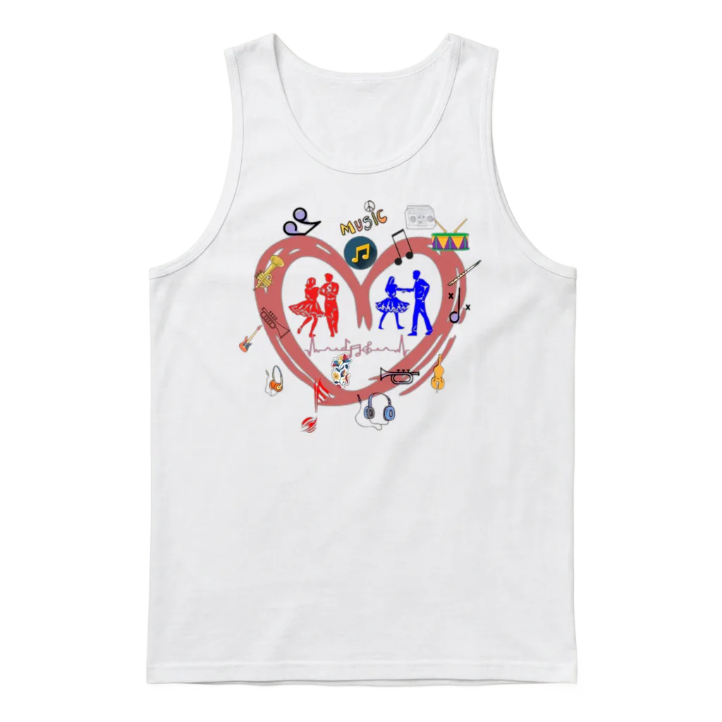 The True Meaning of Music โ Lovers Unisex Tank Top - White