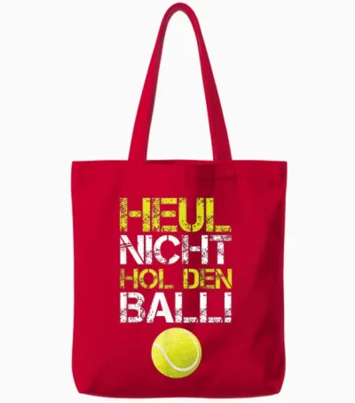 Funny Tennis Player Tennis Ball Tote Bags - Red