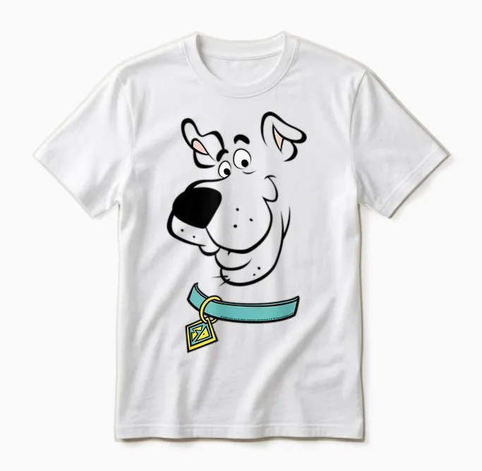 Scooby Doo Big Face Scooby Outline Unisex T-Shirt in White