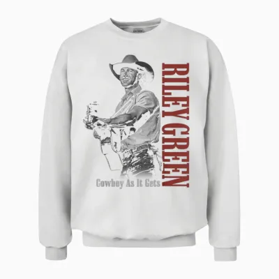 Riley Green Cowboy Guitar Unisex Sweatshirt - White