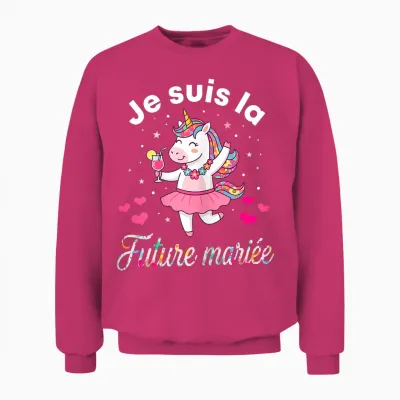 Je Suis La Future Mariée Mariage Femme Licorne Unisex Sweatshirt - Heliconia