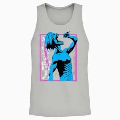Attack on Titan Colorful Titan Eating Anime Unisex Tank Top - Ash