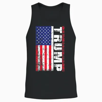 Président Donald Trump Drapeau Américain Vintage Pro Trump Unisex Tank Top - Black