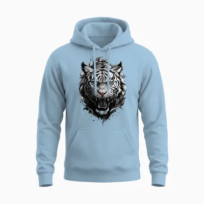 Fanny, Beautiful Tiger Design .cool Tiger Design Unisex Hoodie - Light Blue