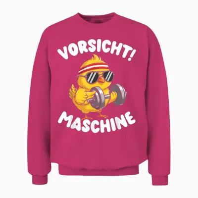 Vorsicht Maschine Küken Bodybuilding Gym Fitness Unisex Sweatshirt - Heliconia