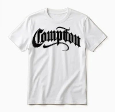 Compton West Coast Gangsta Rap White Style 04 T-Shirt, White, S Unisex T-Shirt - White
