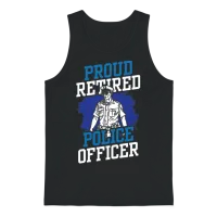 Proud Retired Police Officer Retirement Cop Unisex Tank Top - Black – 1