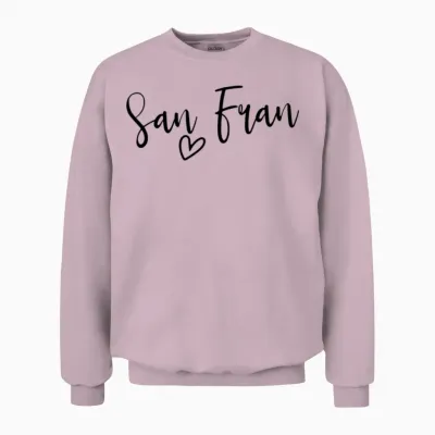 San Fran Love San Francisco My Home Women's Unisex Sweatshirt - Light Pink