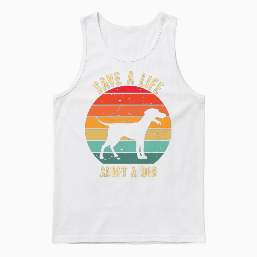 Adopt a Dog Lovers Unisex Tank Top in White