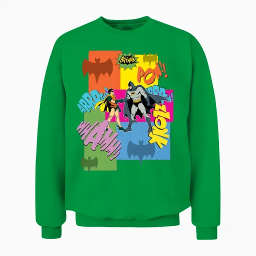 Dc Comics Batman Robin Dynamic Duo Vintage Unisex Sweatshirt in Irish Green