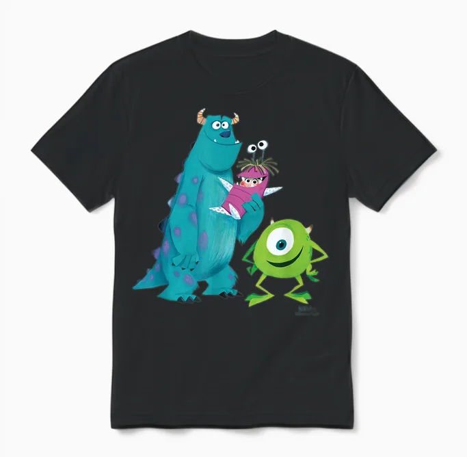 Disney & Pixar’s Monsters, Inc. Sulley Mike Boo Concept Art Unisex T-Shirt in Black
