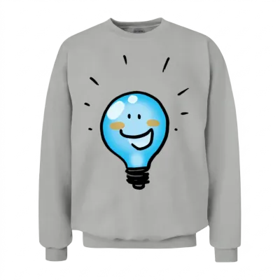 Cute Light Bulb Unisex Sweatshirt - Ash