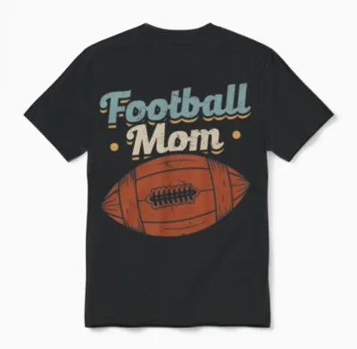 Retro Football Women Mom Unisex T-Shirt - Black