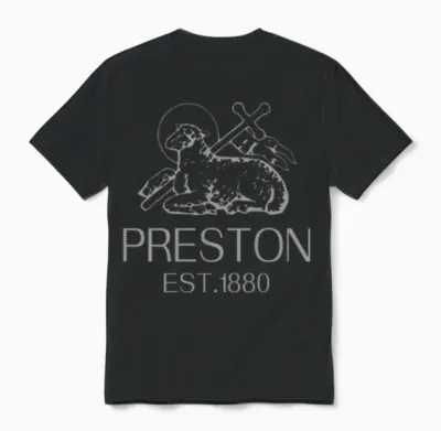 Preston North End Grey Unisex T-Shirt - Black
