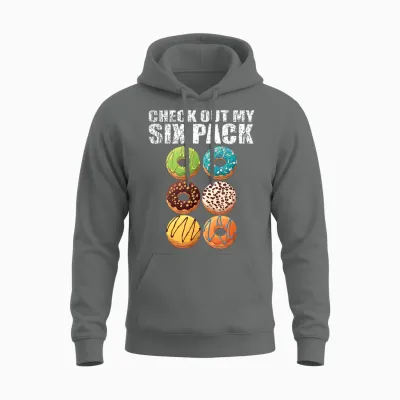 Check Out My Six Pack Donut - Funny Gym Unisex Hoodie - Graphite Heather