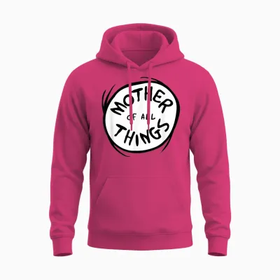 Dr. Seuss Mother of All Things Emblem Red Unisex Hoodie - Heliconia