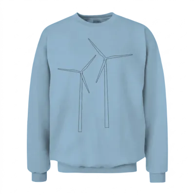 Wind Turbine Unisex Sweatshirt - Light Blue