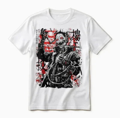 Kuracore / Anime Streetwear Cyberpunk Y2k Techwear Retro Manga T-Shirt Für Anime Fans Und Manga Liebhaber - Unisex Erwachsene Und Jugendliche - Weiß, Größe S Unisex T-Shirt - White