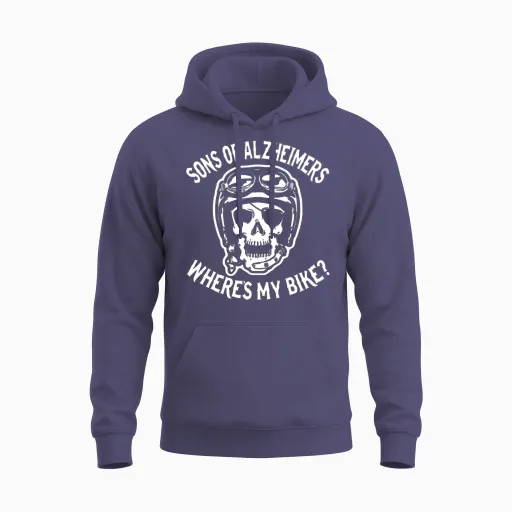 Sons of Alzheimers - Where Is My Bike ? Funny Bike Unisex Hoodie in Heather Sport Dark Navy