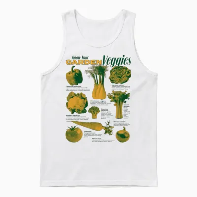 Garden Veggies Design Unisex Tank Top - White